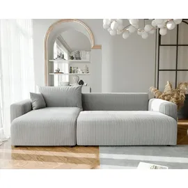idohome Ecksofa Polyester 3-Sitzer Grau