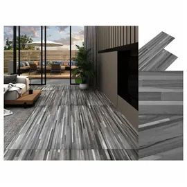 vidaXL PVC-Laminat-Dielen 4,46 m2 3 mm Selbstklebend Gestreift Grau