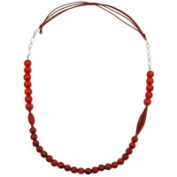 Gallay Perlenkette Kette Perle himbeer-seidig, Kette (1-tlg) rot