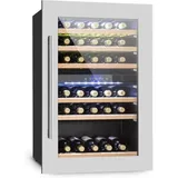 Klarstein - Weinkühlschrank 2 Zonen, 132L Getränkekühlschrank, Kleiner Einbau-Weinschrank Schmal, Wein-Kühlschrank mit Glastür, Outdoor
