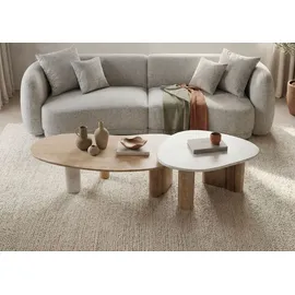 MASSIVMOEBEL24.DE Couchtisch natur Weiß Sheesham 120 x 35 x 65 cm