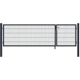 Home Deluxe Doppelflügel Gartentor 350 x 80 cm Anthrazit/Metall
