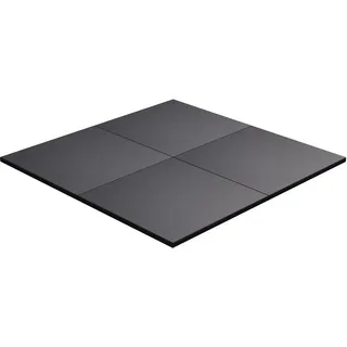 GORILLA SPORTS® Bodenschutzmatte - Einzeln oder 4er Set, 100x100cm, Rutschfest, aus Gummi, Schwarz - Schutzmatten, Puzzlematte, Unterlegmatte, Fitnessmatte, Trainingsmatte, Sportmatte