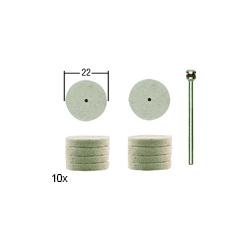 Proxxon Filzscheiben, 22 mm, 10 Stück + 1 Träger