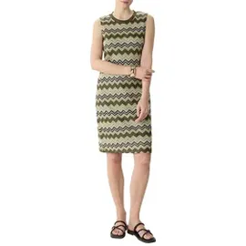 Comma, Minikleid Strickkleid Zick-Zack-Muster Grün 40