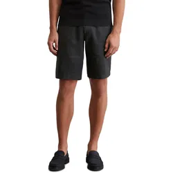 Shorts MARC O'POLO "aus reinem Leinen", Herren, Gr. 32, Normalgrößen, schwarz, Obermaterial: 100% Leinen, unifarben, casual, regular fit normal, Hosen