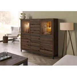 MASSIVMOEBEL24.DE Highboard Wildeiche 166x40x148 bianco geölt VILLANDERS #207
