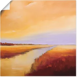 Artland Wandbild »Polder«, Gewässer, (1 St.), als Leinwandbild, Poster in verschied. Größen Artland Farbe Bild(er): orange