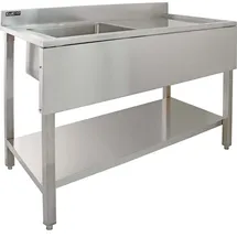 MONSTER SHOP Edelstahl Spültisch Spülbecken Gastrospüle Spüle 1 Becken links 120cm x 60cm x - Silber