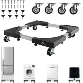 Maclean Brackets Maclean MC-119 B Fahrbarer Waschmaschinenständer – Verstellbarer Geräteunterbau 700–900 mm, Rutschfeste Oberfläche, Rollen mit Feststeller, Belastbar bis 200 kg