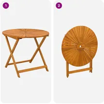vidaXL Gartentisch Ø 90 x 75 cm Braun