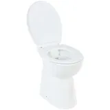 vidaXL Hohe Spülrandlose Toilette Soft-Close 7 cm Höher Keramik Weiß