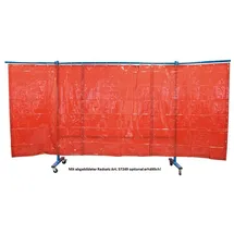 ELMAG Schweißerschutzwand 3-teilig, mit Folienvorhang rot, DIN EN 1598, B:3,8m...