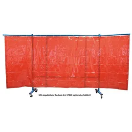 ELMAG Schweißerschutzwand 3-teilig, mit Folienvorhang rot, DIN EN 1598, B:3,8m...