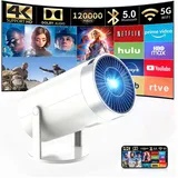 Novzep Mini-Projektor mit WLAN & Bluetooth, 4K Tragbarer Filmprojektor Portabler Projektor