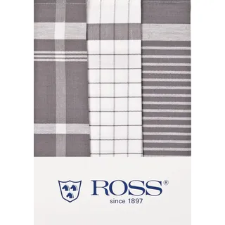 Ross - 3er Pack Halbleinen Geschirrtücher Exclusiv silber 50x70 cm