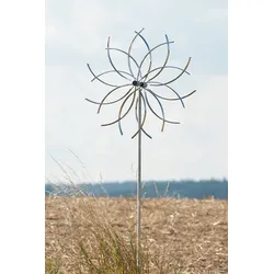 Edelstahl Windspiel Power Flower ST, 60 cm inkl. Stab ca. 180 cm