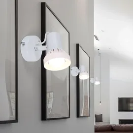 ETC Shop Wandleuchte Schlafzimmerleuchte Wandstrahler Wohnzimmer Leselampe weiß Wandlampe verstellbar, 1x E14, DxHxT 8x12x14 cm, 5er Set