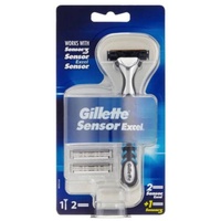 Gillette Sensor Excel Rasierer + 3 Rasierklingen mit Doppelklinge,