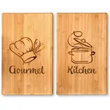 KESPER Herdabdeckplatte 2er Pack Bambus