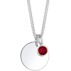 Elli Plättchen Geburtsstein Kristalle 925 Silber Ketten   Damen 