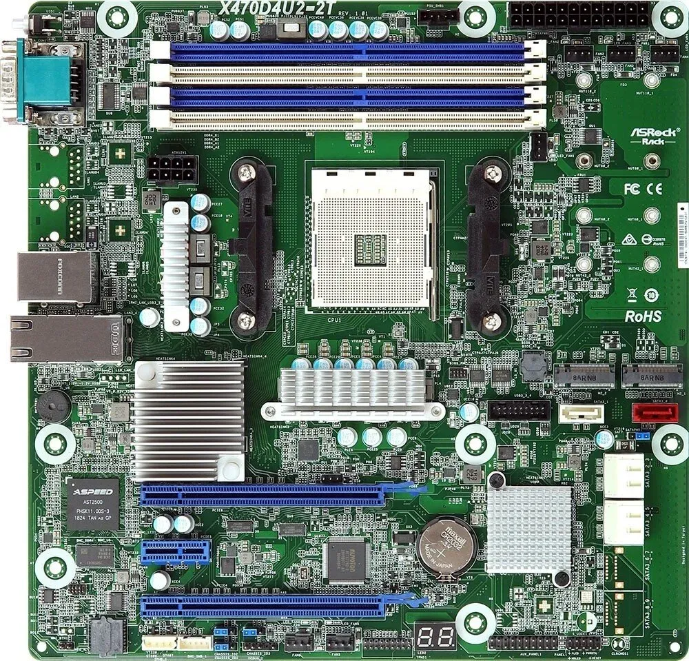 ASRock Mainboard X470D4U2 micro-ATX Sockel AM4 Single - Mainboard - AMD Sockel A