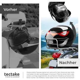 Tectake tectake® Motorradkoffer Sergej Volumen 22 l, großer Reflektor Schwarz