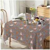 LAPAPRO Tischdecke Weihnachten Tischdecke Farbfest mit Zuckerkeks-Mann Druck (10-tlg), 36" x 59" Aquarelldruck,Geeignet für Festliche Tischdecken