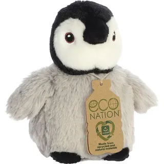 aurora toys Aurora, 35083, Eco Nation Mini Pinguin, 13cm,Eco-Friendly Plüschtier, Grau - Grau