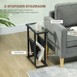 Homcom Couchtisch Metall, Hartglas