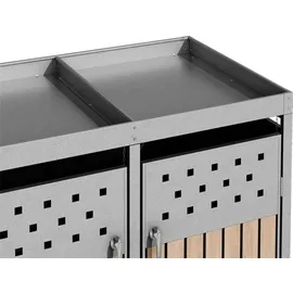 Estexo Mülltonnenbox 2 Türen 100 x 100 cm silber