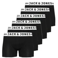 Jack & Jones Retro Boxer 6er Pack Sense (Spar-Set, 6-St) Retro Short / Pant - Baumwolle - Ohne Eingriff - Atmungsaktiv schwarz M