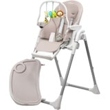 Engel & Storch Baby Hochstuhl TANELI Kinderhochstuhl Babystuhl mitwachsender Hochstuhl Verstellbar und Klappbar, Abnehmbares BPA-freies Tablett und inklusive Spielebogen - in der Farbe Grau