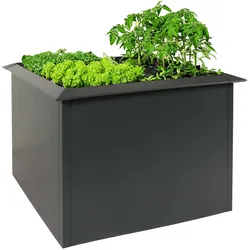 Hochbeet MCW-N24, Metallhochbeet Gemüsebeet Blumenkasten Pflanzkübel, Schneckenkante 78x110x110cm Eisen 44kg, anthrazit
