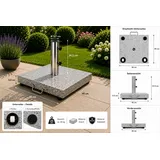 Sonnenschirmständer Schirmständer Granit 30 kg mit Rollen eckig ca. 45 cm