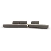 Micadoni Sofa Miley, modular 5-Sitzer ohne Armlehnen grau