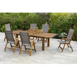 Merxx Acapulco Set 7-tlg. Doppelausziehtisch 180/260 x 100 cm