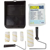 Scorprotect® Renovierer-Maler-Set 8-teilig mit Farbroller, Farbwalze, Farbwanne und Folie