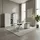 KADIMA DESIGN Büro-Set MUENCHEN 3-teilig weiß 240cm breit Glasfront 2 Schrank Abschließbar & Regal