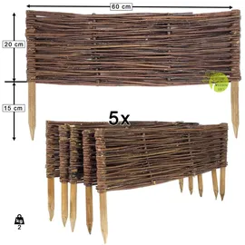 weeco Beeteinfassung 60 x 20 cm 5 Stück Braun
