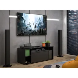 Forte Tezaur Media-Board 120 cm Schwarz Spanplatte