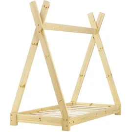 [en.casa] Kinderbett Onejda 70 x 140 cm Kiefer natur