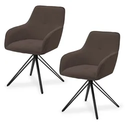 Drehstuhl Clyde mit Cord - Braun