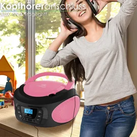 Cyberlux Tragbarer CD-Player Kinder Radio pink