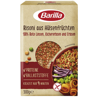 Barilla Risoni aus roten Linsen und Kichererbsen reich an Eiweiß glutenfrei 300g
