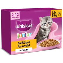 Whiskas Junior Geflügel Auswahl in Gelee 12 x 85 g