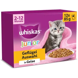 Whiskas Junior Geflügel Auswahl in Gelee 12 x 85 g