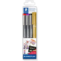 Staedtler Fineliner pigment liner 308 + metallic pen, 4er Set