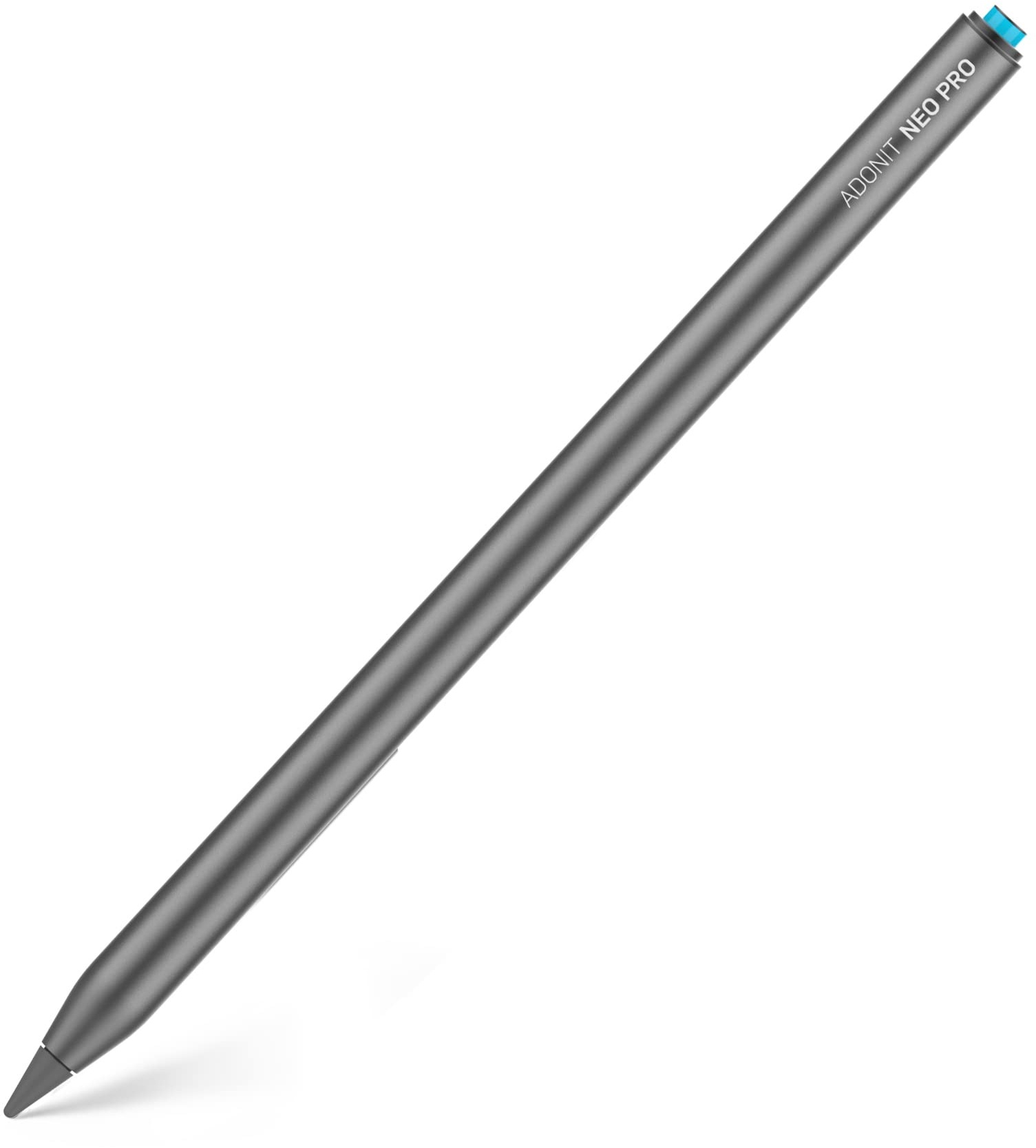 adonit Neo Pro Stylus Apple iPad Eingabestift mit magnetischer Befestigung [Kabelloses Laden am iPad, Extra Lange Akkulaufzeit, Handflächen-Erkennung, Austauschbare dünne Spitze] Space grau