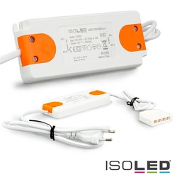 ISOLED LED Trafo MiniAMP Slim, IP20, 12V/DC, 0-15W, inkl. Flachstecker und 4-fach MiniAMP-Verteiler ISO-112355